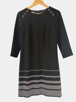 Hobbs Black and Grey Shift Dress - Size 10