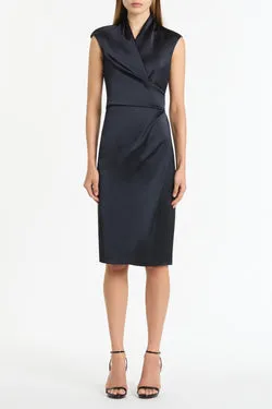 INK SATIN WRAP DRESS