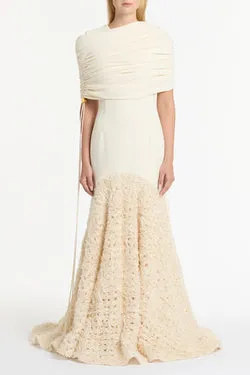 IVORY CREPE COULISSE SHRUG