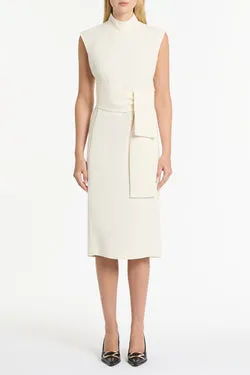 IVORY CREPE STRISCIA DRESS