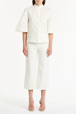 IVORY LINEN BOX SLEEVE SHIRT