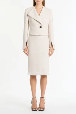 IVORY TWEED FRINGE  SKIRT