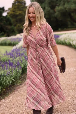 Jackie Dress - Pink Check