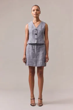 Kaia Stripe Linen Skirt