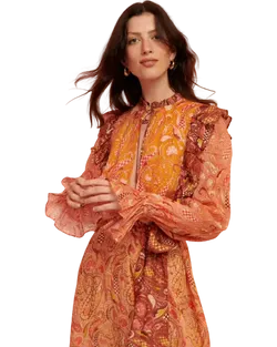 Pink/Orange Kate Ford Dress, 2 (M)