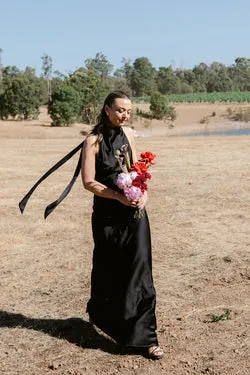 KRISTINA DRESS IN OBSIDIAN BLACK