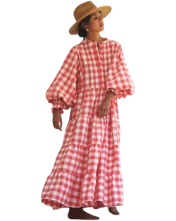 Size Sm/M | La Boheme Girls Check Midi Dress