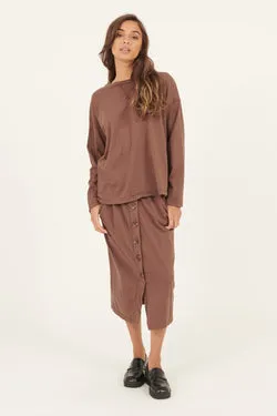 LINA PENCIL SKIRT - CHOC CHIP