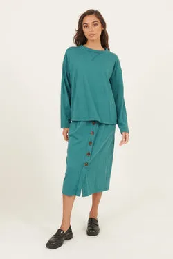 LINA PENCIL SKIRT - PEACOCK