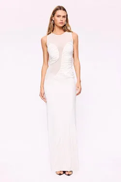 Marjo Sleeveless Midi Dress-White
