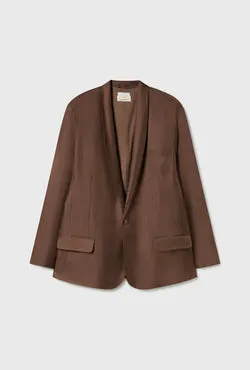 Twill Miami Blazer Dark Earth Pinstripe