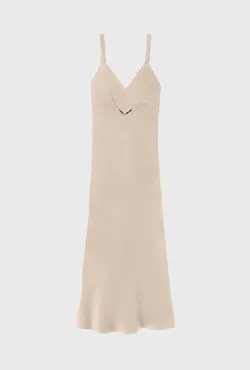 Diamond Deco Ruched Dress Hazelnut