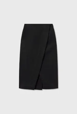 Wool Wrap Skirt Black