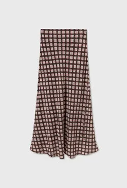 CDC Long Bias Cut Skirt Luna Gingham