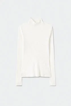 Ribbed Turtleneck White