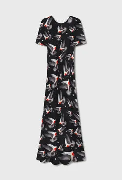 Short Sleeve Bias Dress Bleeding Dove