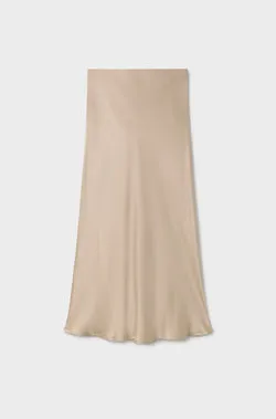 Long Bias Cut Skirt Hazelnut