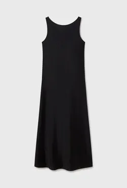 Habotai Scoop Back Dress Black