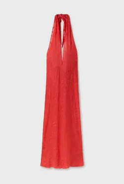 Clip Silk Wrap Skirt Geranium