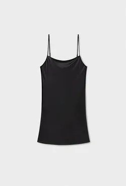 Straight Neck Dress Black