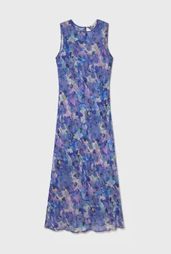 Chiffon Rasa Dress Cornflower Floral