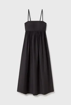 Cotton Silk Tulip Dress Black