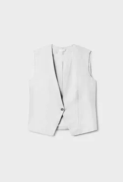 Twill Slouch Vest White