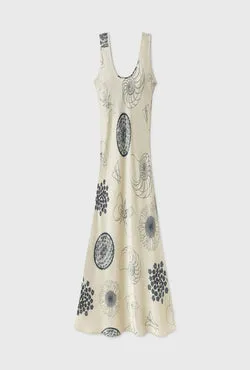 Scoop Neck Dress Fibonacci Off-White