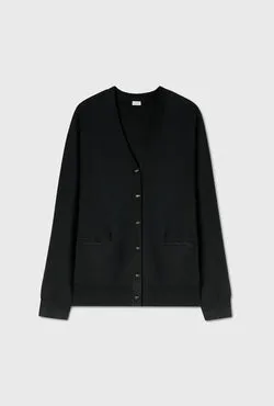 Wool Slouch Cardigan Black