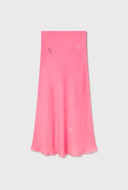 Chiffon Long Bias Cut Skirt Hog Wash
