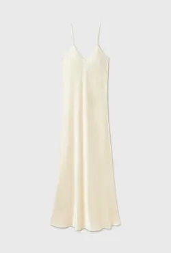 90S Slip Dress Blanket Stitch Off-White