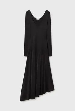 Jersey Long Sleeve Dress Black