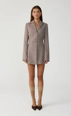 Midweek Blazer Mini Dress (Mocha Texture)