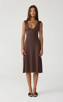 Milene Midi Dress (Chocolate)