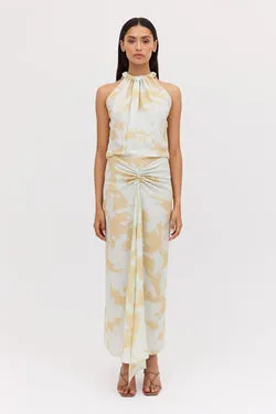 MINT BLOOM CREPE MAJORCA DRESS