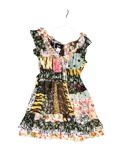 Size 42 (L-XL) | Dolce & Gabbana Silk Patchwork Mini Dress