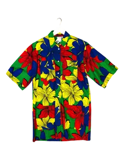 Size XS | Yevu Floral Cotton Shirt Dress