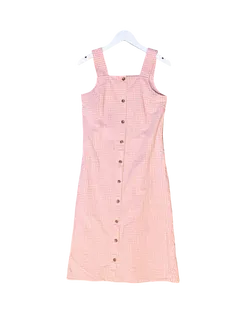 Size S | Hosbjerg Cotton Check Sleeveless Dress