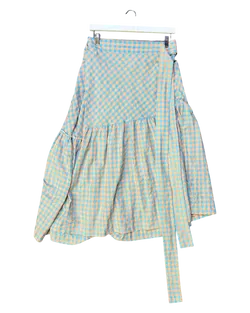 Size 5 (XXL) | OBUS Cotton Blend Gingham Wrap Skirt