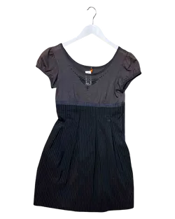 Size S | Cop Copine Grey Pinstripe Babydoll Dress