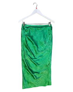 Size S | Easton Pearson Green Silk Midi Skirt