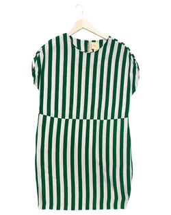 Size 8 | Elk Ecru Striped Midi Dress
