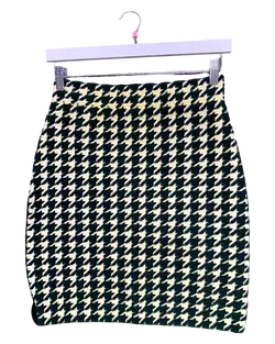 Size S | Burberry Green Houndstooth Mini Skirt NWT