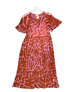 Size 6 | Gorman Silk & Cotton Monstera Midi Dress