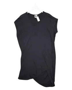 Size M | Bassike Black Organic Cotton Midi T-Shirt Dress