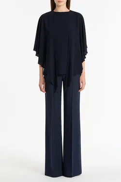 NAVY GEORGETTE CASCATA TOP