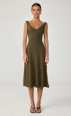 Nyra Midi Dress (Moss)