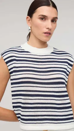 Navy & White Stripe Knit Tank Top