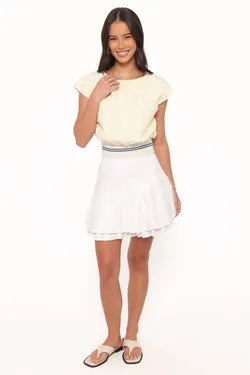 Cygnus Pleated Mini Skirt - White