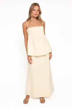 Elena Cotton Maxi Skirt - Butter Yellow